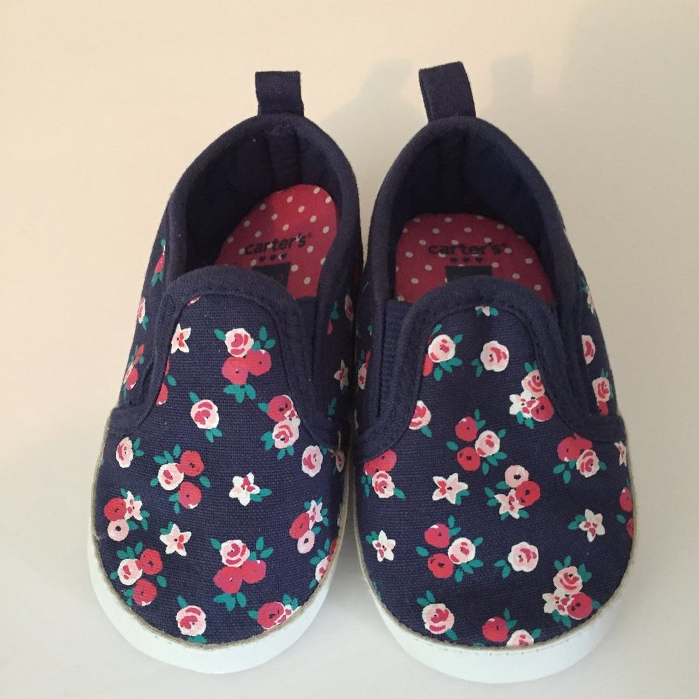 Baby Girl Flower Slip-On Shoes 9-12 Months